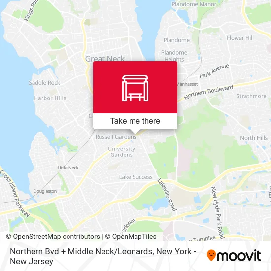 Northern Bvd + Middle Neck / Leonards map