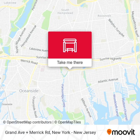 Grand Ave + Merrick Rd map