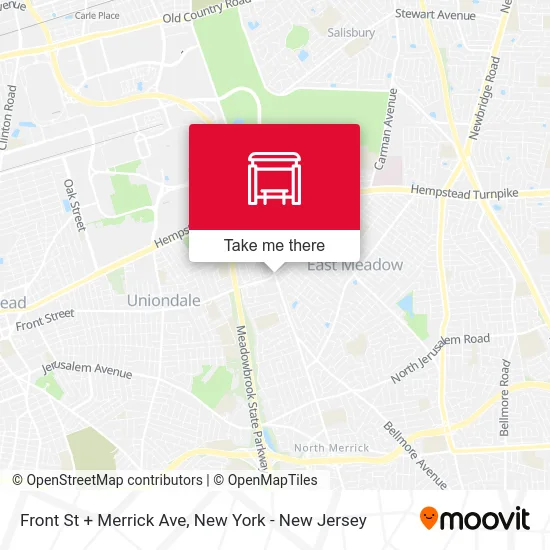 Front St + Merrick Ave map