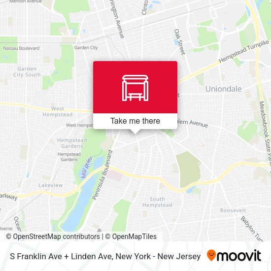 Mapa de S Franklin Ave + Linden Ave