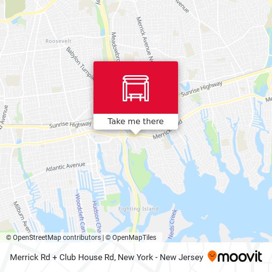 Merrick Rd + Club House Rd map