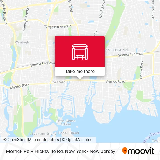 Merrick Rd + Hicksville Rd map