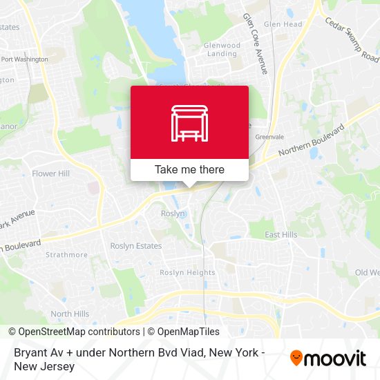 Bryant Av + under Northern Bvd Viad map
