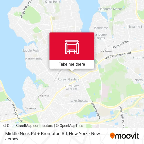 Middle Neck Rd + Brompton Rd map