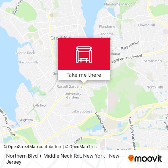 Mapa de Northern Blvd + Middle Neck Rd.