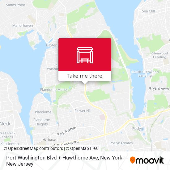 Port Washington Blvd + Hawthorne Ave map