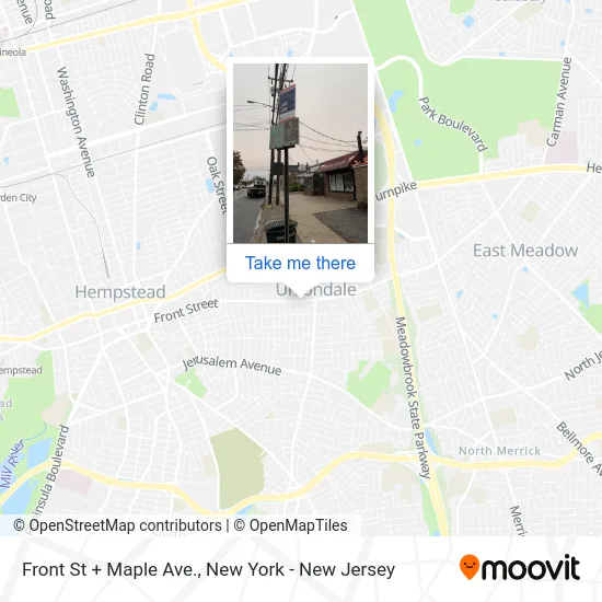 Front St + Maple Ave. map