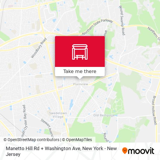 Manetto Hill Rd + Washington Ave map