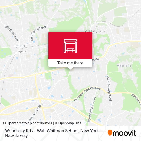 Woodbury Rd at Walt Whitman School map