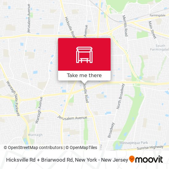 Hicksville Rd + Briarwood Rd map