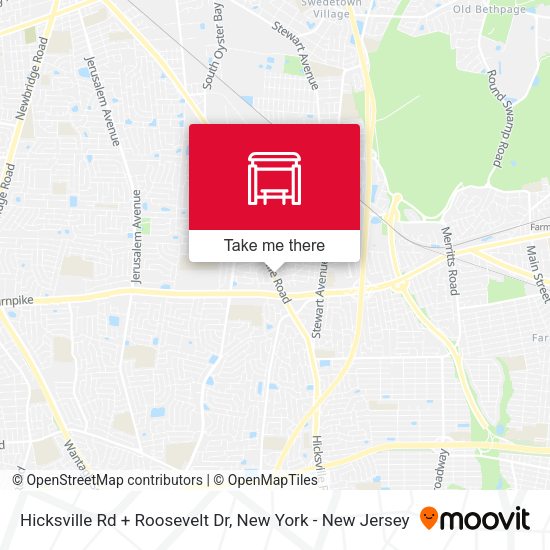 Mapa de Hicksville Rd + Roosevelt Dr