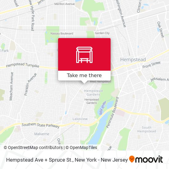 Mapa de Hempstead Ave + Spruce St.