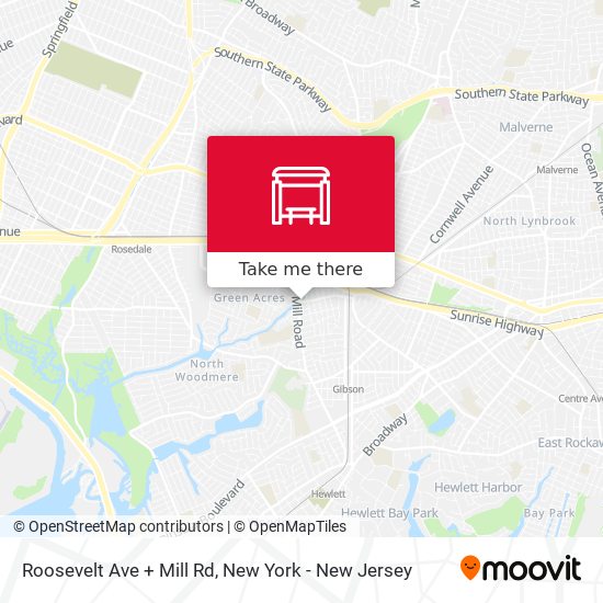 Mapa de Roosevelt Ave + Mill Rd