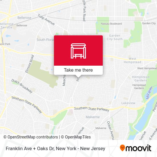 Mapa de Franklin Ave +  Oaks Dr
