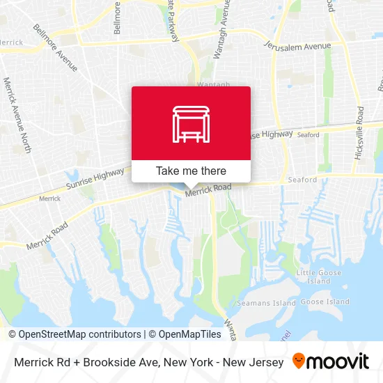 Merrick Rd + Brookside Ave map