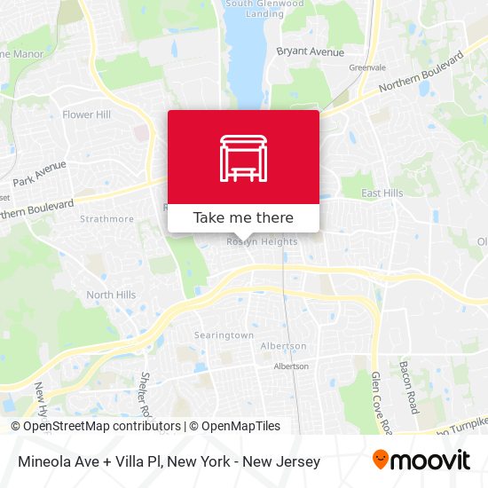 Mineola Ave + Villa Pl map
