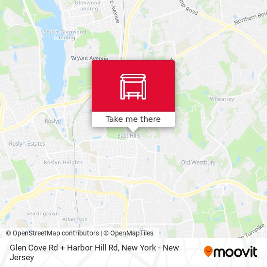 Glen Cove Rd + Harbor Hill Rd map
