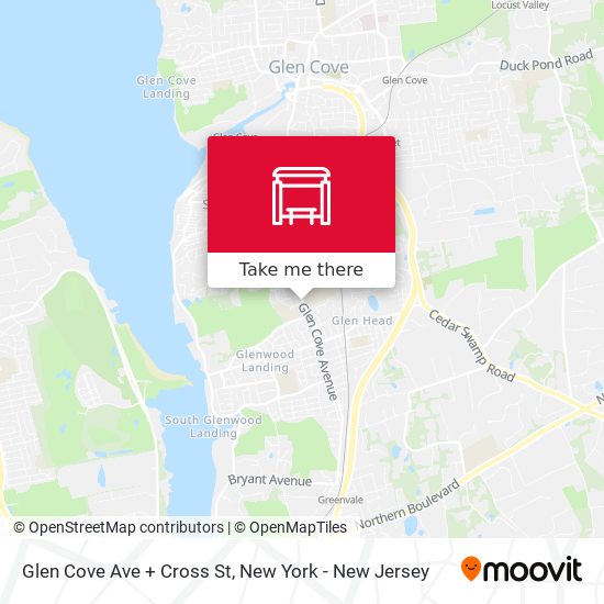 Glen Cove Ave + Cross St map