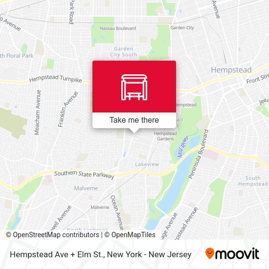 Mapa de Hempstead Ave + Elm St.