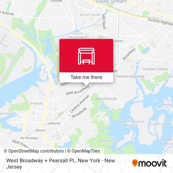 Mapa de West Broadway + Pearsall Pl.