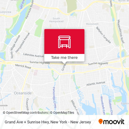 Grand Ave + Sunrise Hwy map
