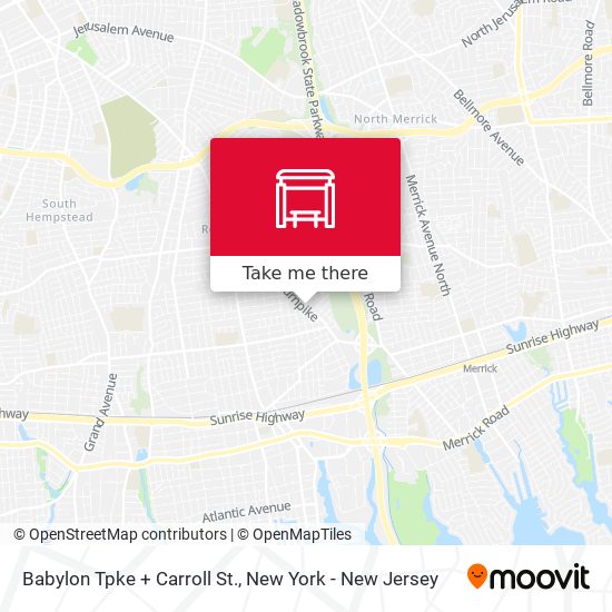 Mapa de Babylon Tpke + Carroll St.