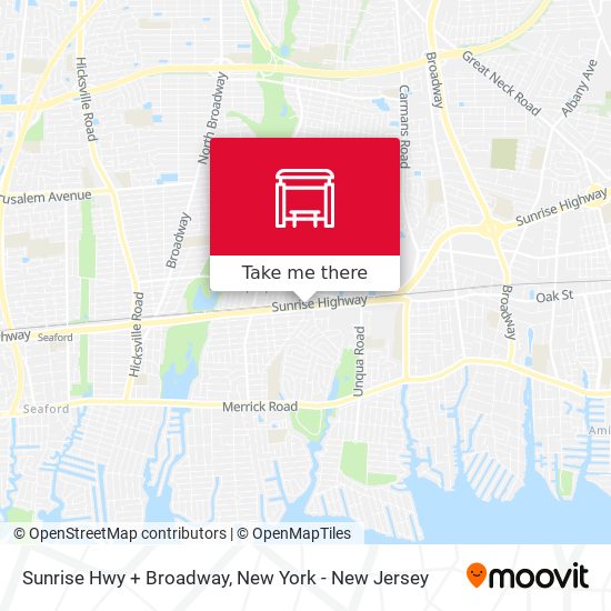 Sunrise Hwy + Broadway map