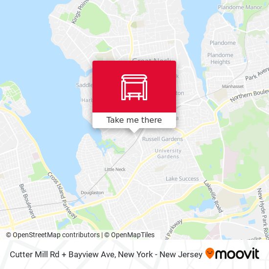 Cutter Mill Rd + Bayview Ave map