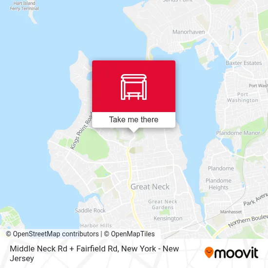 Middle Neck Rd + Fairfield Rd map