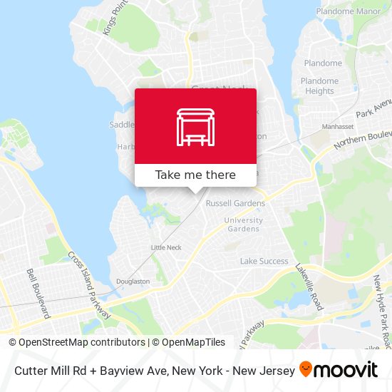 Cutter Mill Rd + Bayview Ave map