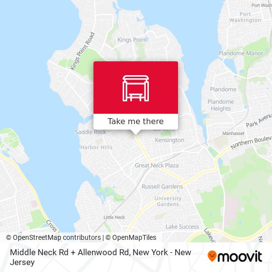 Middle Neck Rd + Allenwood Rd map
