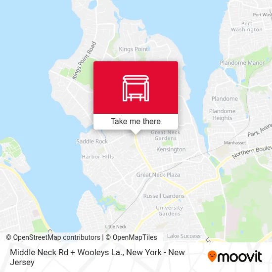 Middle Neck Rd + Wooleys La. map