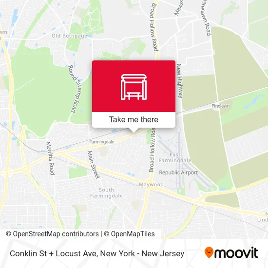 Conklin St + Locust Ave map