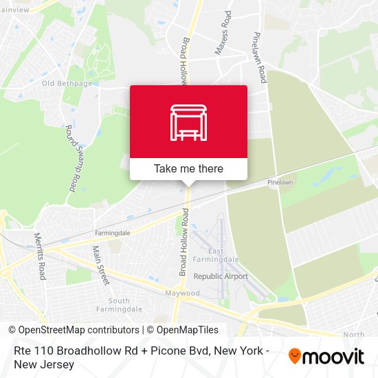 Rte 110 Broadhollow Rd + Picone Bvd map