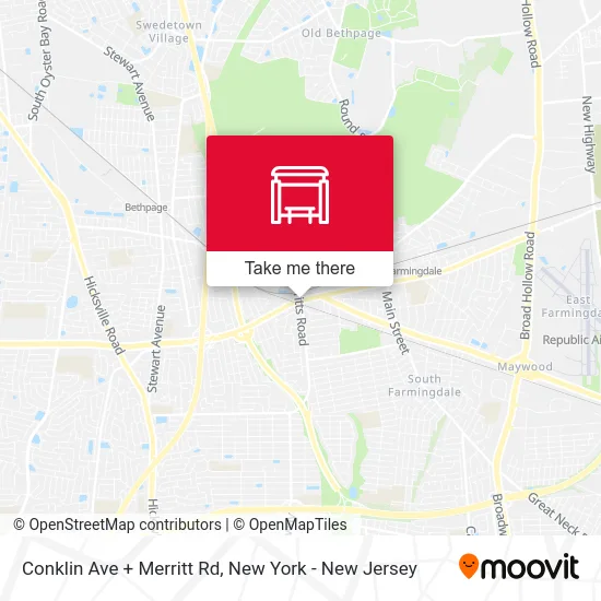 Conklin Ave + Merritt Rd map