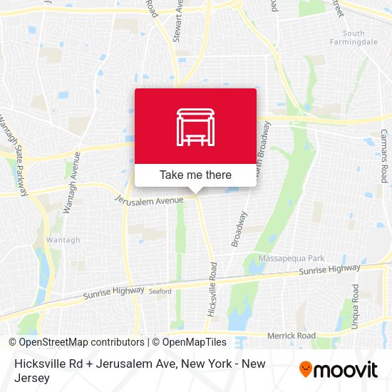Mapa de Hicksville Rd + Jerusalem Ave