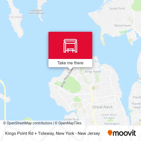Kings Point Rd + Tideway map