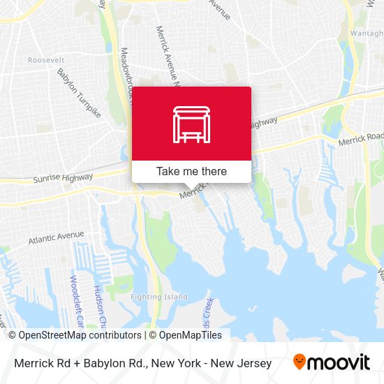 Mapa de Merrick Rd + Babylon Rd.
