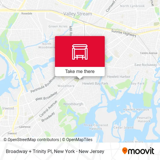 Broadway + Trinity Pl map