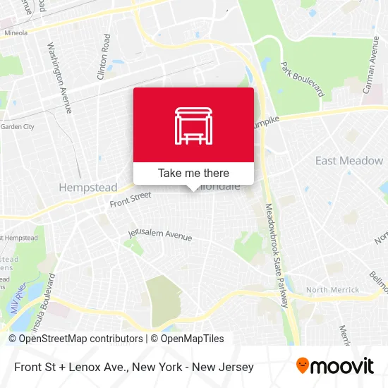 Front St + Lenox Ave. map