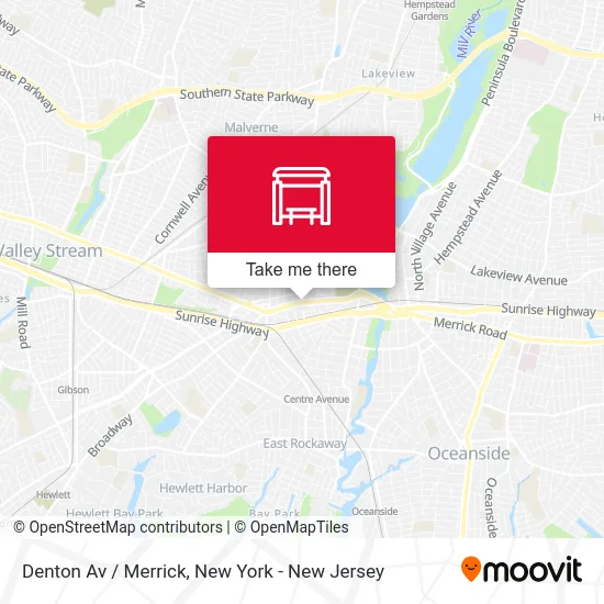 Denton Av / Merrick map