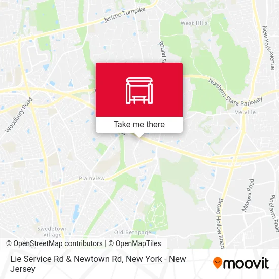 Lie Service Rd & Newtown Rd map