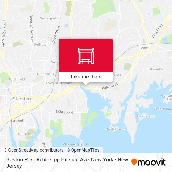 Boston Post Rd @ Opp Hillside Ave map