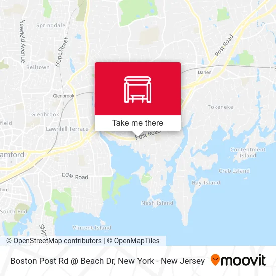 Boston Post Rd @ Beach Dr map
