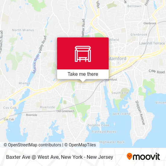 Baxter Ave @ West Ave map