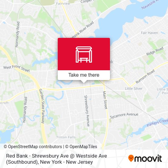 Mapa de Red Bank - Shrewsbury Ave @ Westside Ave (Southbound)
