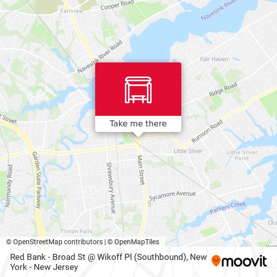 Red Bank - Broad St @ Wikoff Pl (Southbound) map