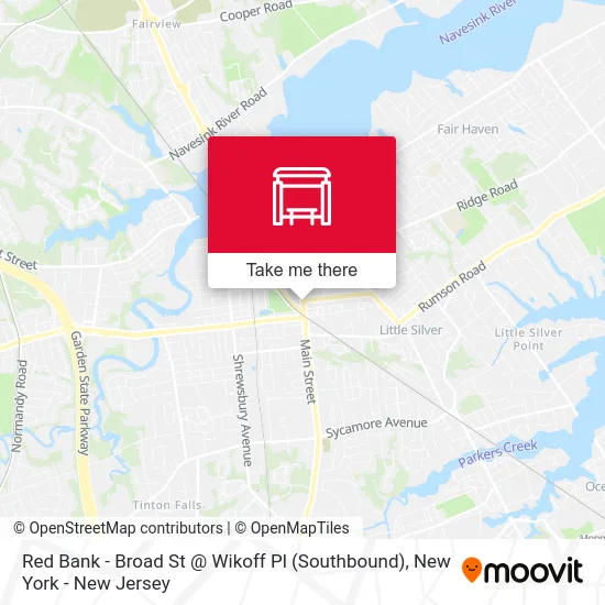 Red Bank - Broad St @ Wikoff Pl (Southbound) map