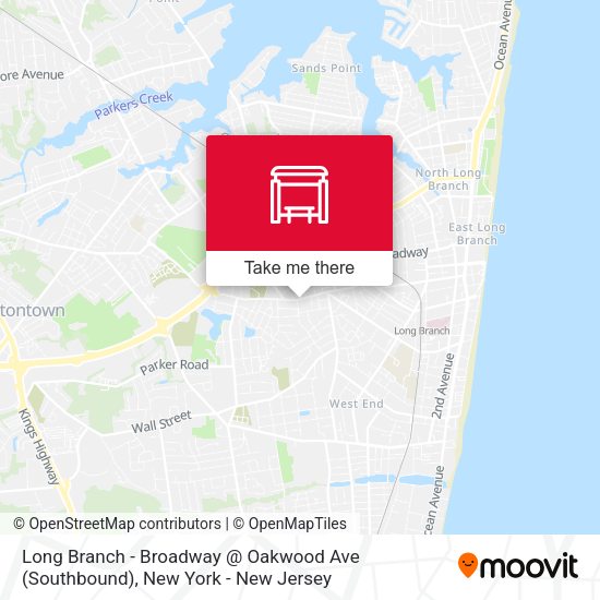 Mapa de Long Branch - Broadway @ Oakwood Ave (Southbound)