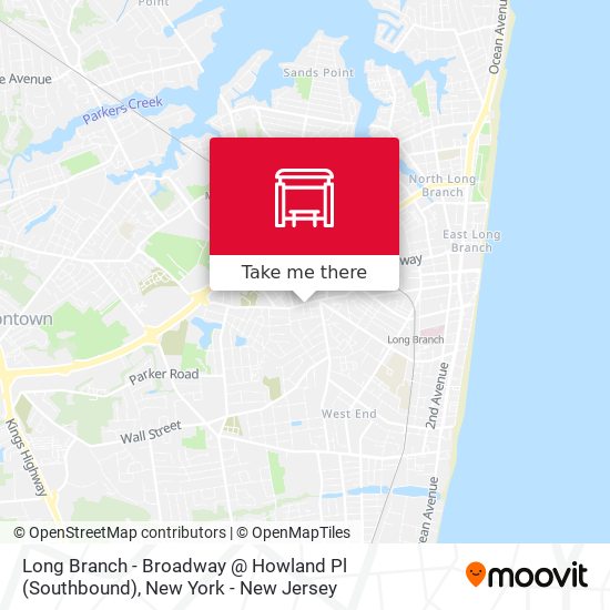 Long Branch - Broadway @ Howland Pl (Southbound) map